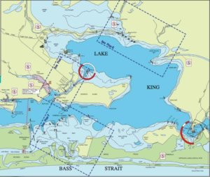 Map of Lake King, Gippsland Lakes, Victoria