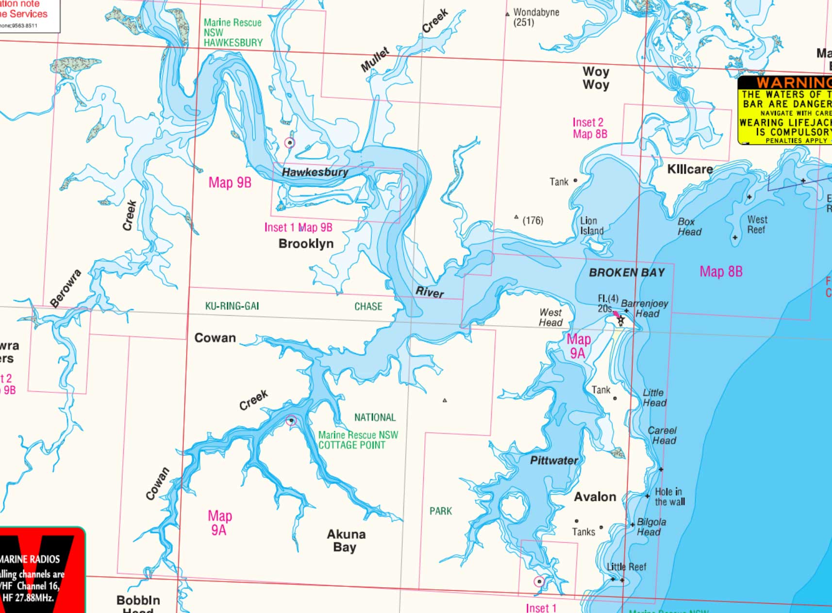 Map Of Hawkesbury Area Boating On The Hawkesbury River, Nsw | Boating Downunder