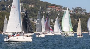 Yachts racing on Port Stephens, NSW
